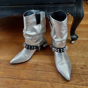 YRU Death Proof Lo Silver Spiky Boots
